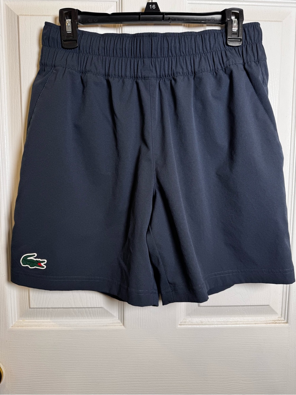 Lacoste Sport Men’s Medium Grey/Navy Performance Shorts Graphic Crocodile